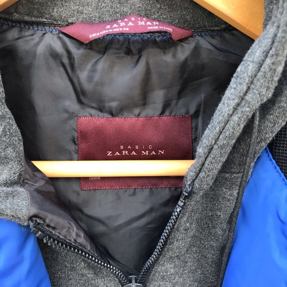 ZARA classic hooded bomber jacket blue(like new) - Picture 3 of 6